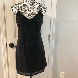 Black sequin cocktail dress. Size 7/8